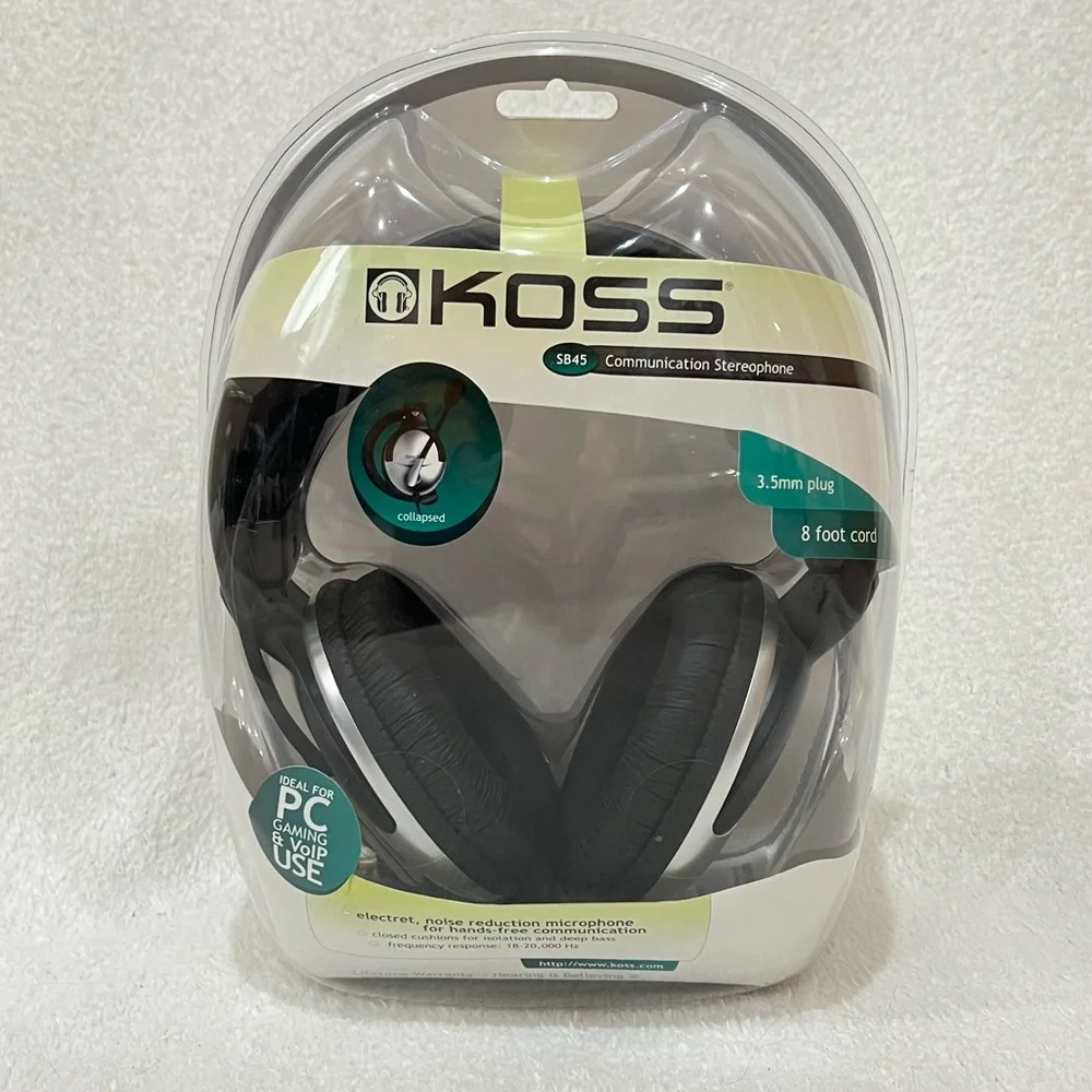 Koss SB-45 Communication Stereophone Headset NEW In Sealed Original Package